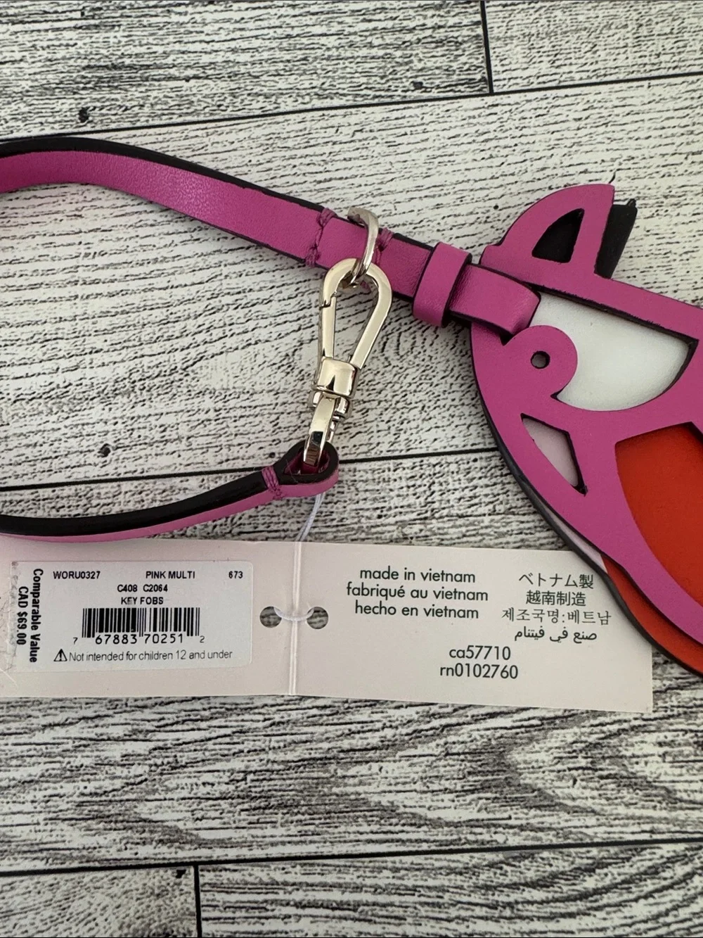 Kate Spade Flock Party Parrot Key FOB/Bag Charm NWT